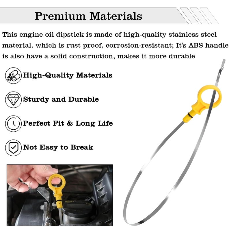 FBLOWMOD BR3Z-6750-A Oil Dipstick Indicator, Compatible with Ford F150 Mustang 2011-2014 Engine Oil Fluid Level Dip Stick Replace 918-606 - Image 3